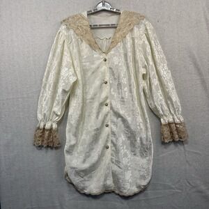 Colesce Couture‎ Lingerie Off White Midi Satin Medium Vintage